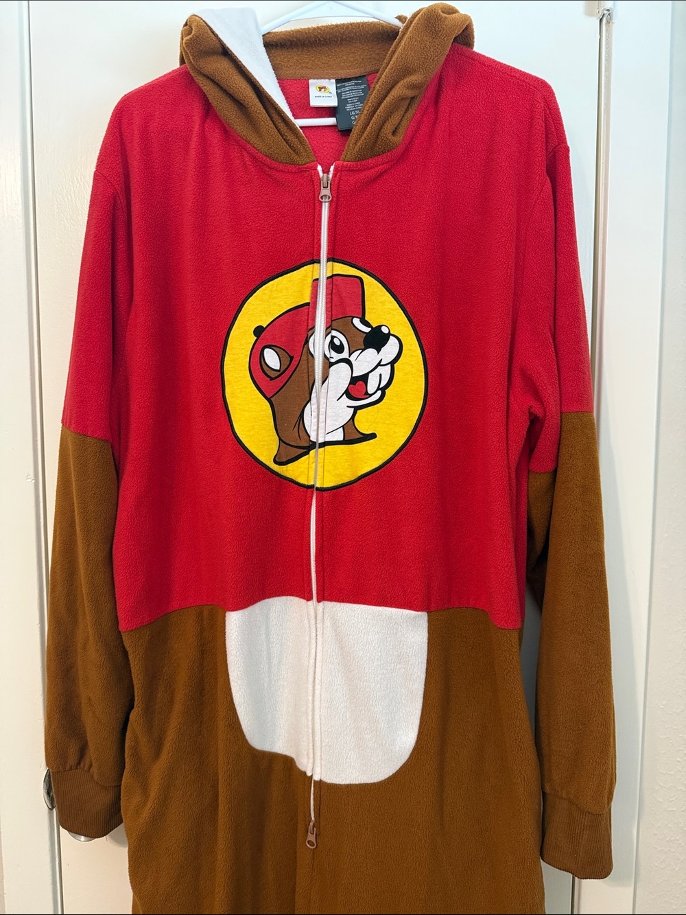 Buc-ees Beaver Red & Brown Onesie Zip-Up Hoodie Unisex